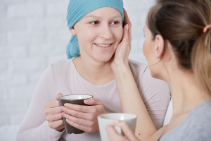 woman supporting her ill sister